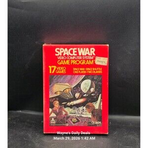 Atari 2600 Space War CX-2604 Complete in Box CIB w/ Manual Vintage 1978